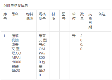江西分宜發(fā)電廠壓縮機(jī)油(三次)采購詢價(jià)詢價(jià)公告